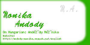 monika andody business card